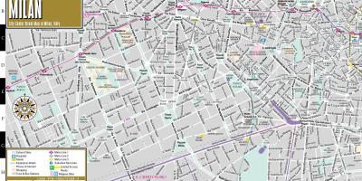 Đường phố, bản đồ của milan trung tâm thành phố