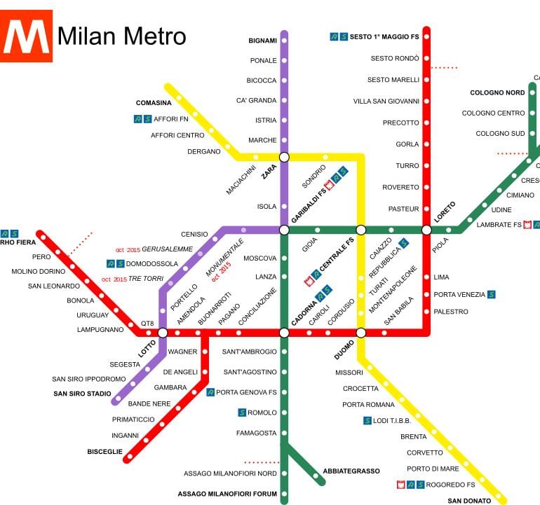 milan ý ga xe lửa bản đồ