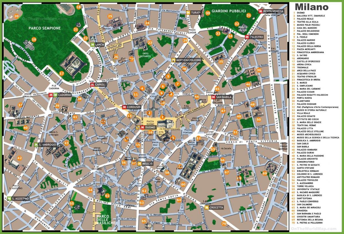 milan khu phố bản đồ