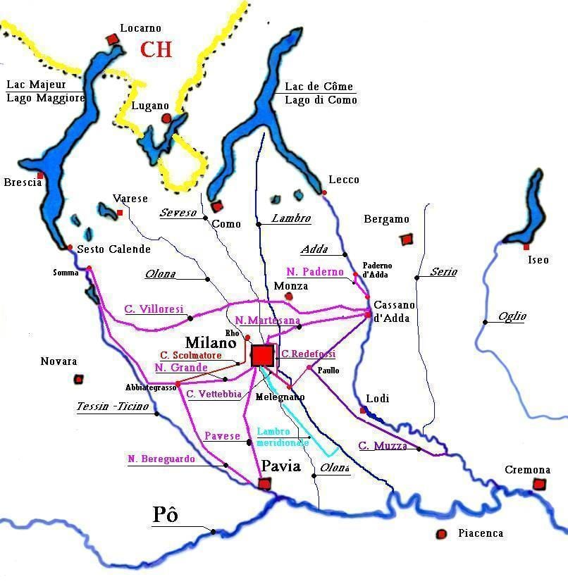 bản đồ của milan navigli quận