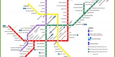 Milano bản đồ tàu điện ngầm