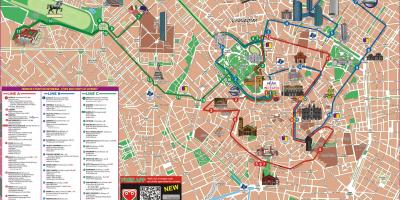 Milan hop trên xe buýt bản đồ du lịch