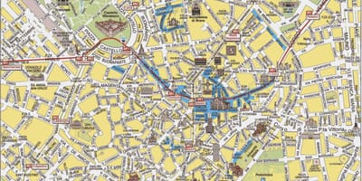 Milan bản đồ thành phố với hấp dẫn