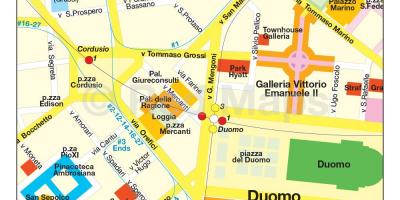 Milan khu mua sắm bản đồ