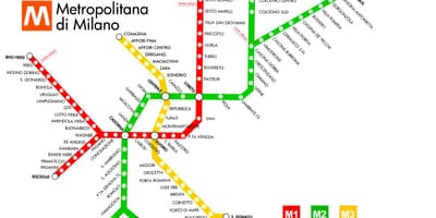Tàu điện ngầm bản đồ milano
