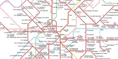 Xe điện milan bản đồ