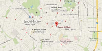 Bản đồ của nhà thờ milan 